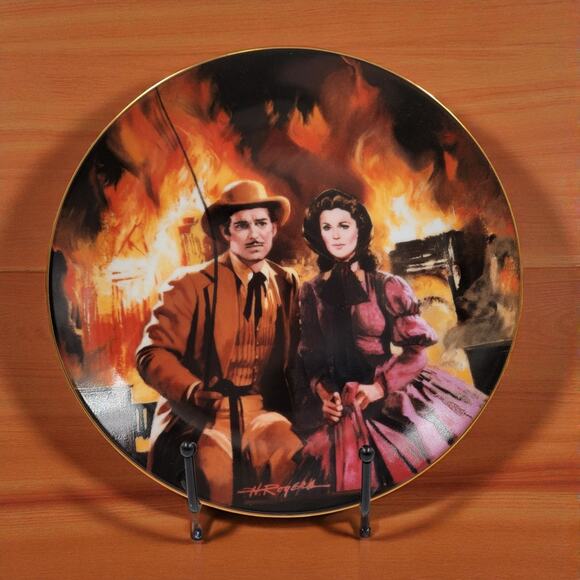 Gone With the Wind the Burning of Atlanta Collectors Plate 1988 W S George w Box - Picture 1 of 7
